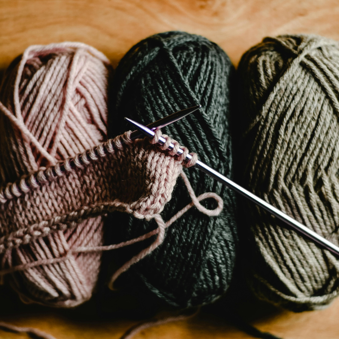 knitting yarn and tools