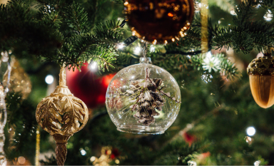 ornaments on a christmas tree