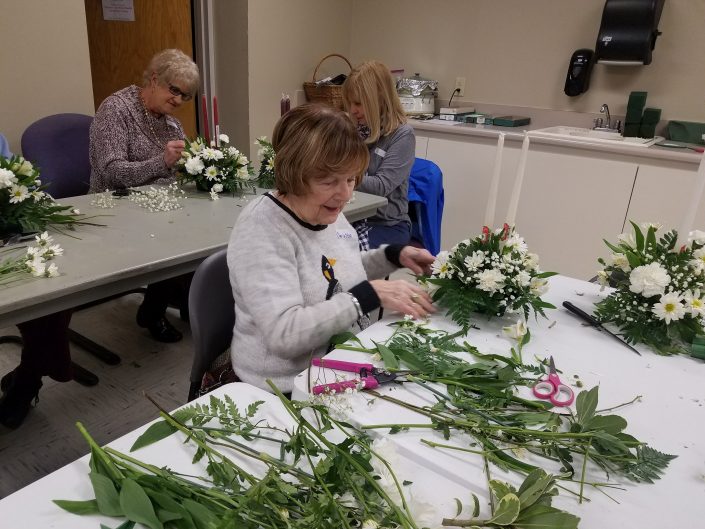 Charlotte at our Flower Arranging Class
